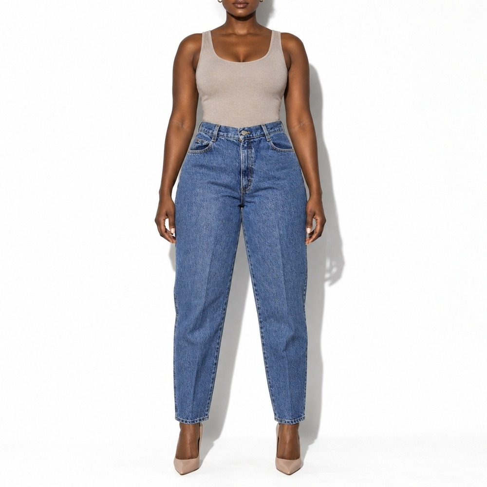 90s Vintage Gitano High Waist Tapered Leg Jeans Womens 10L Dark Stone Wash Denim